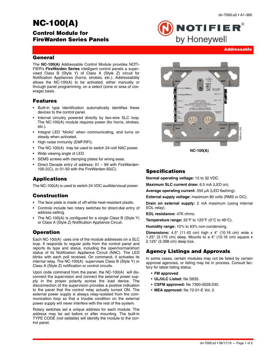 notifier-frm-1-datasheet