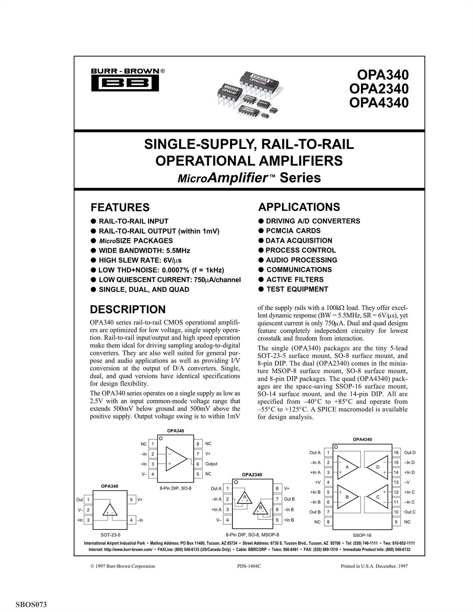 opa2340ua-datasheet opa2340ua-datasheet