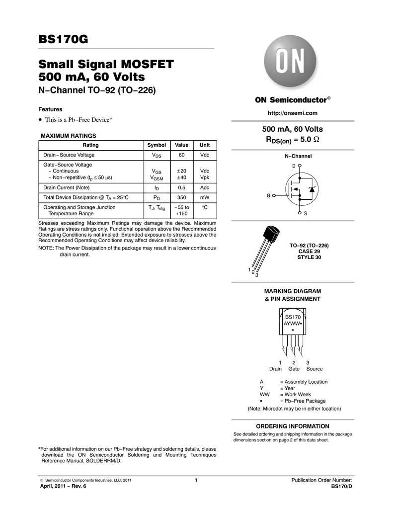 bs170g-datasheet