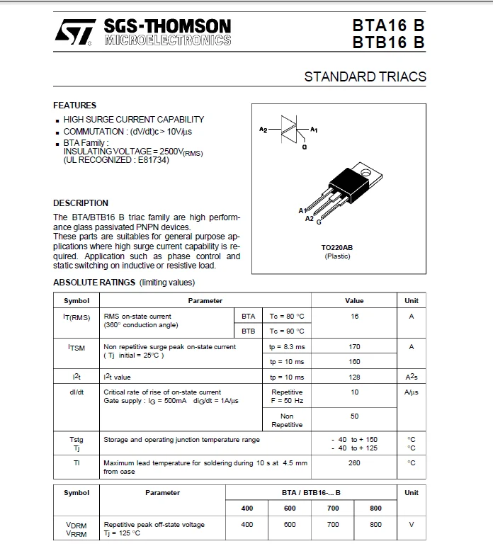 bta08-datasheet