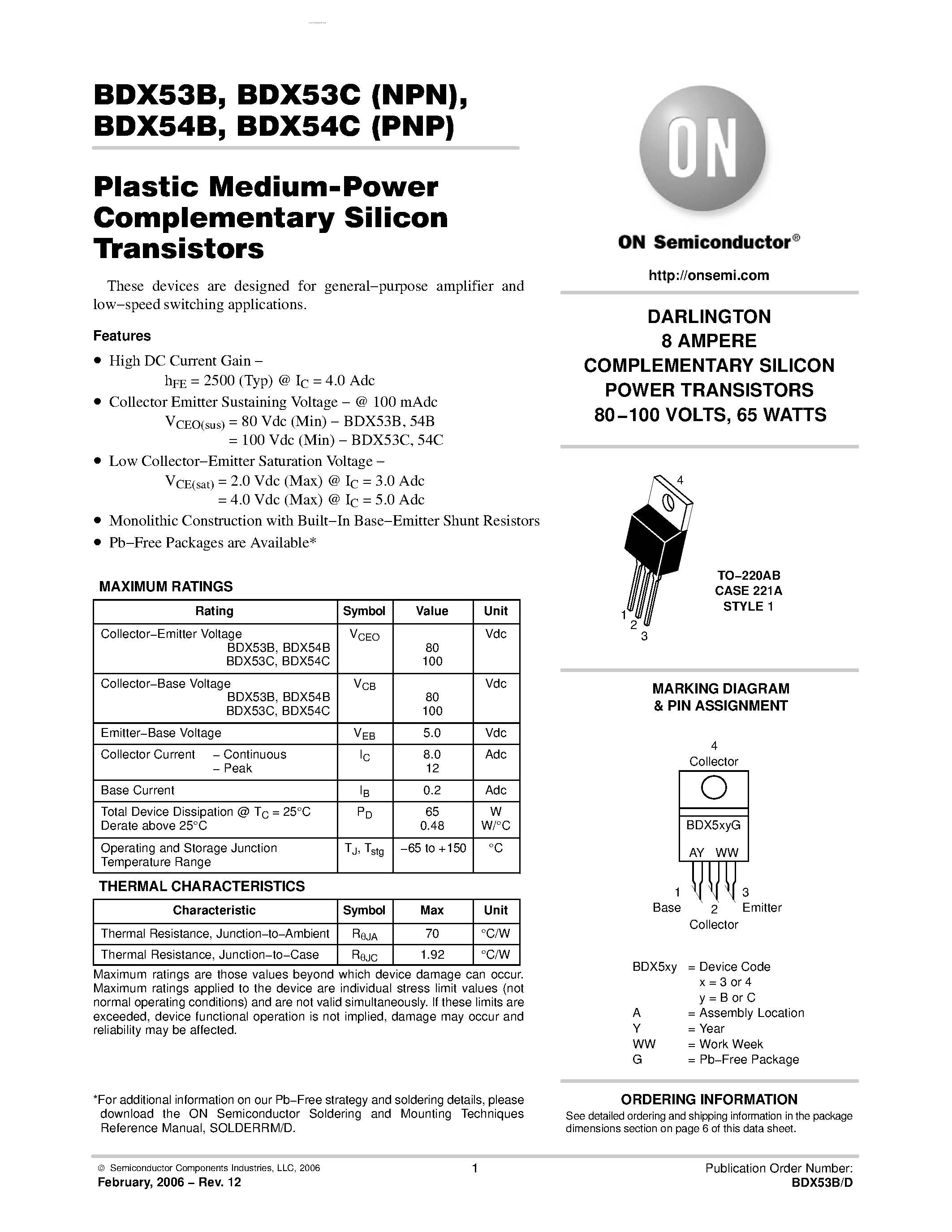 bdx53c-datasheet