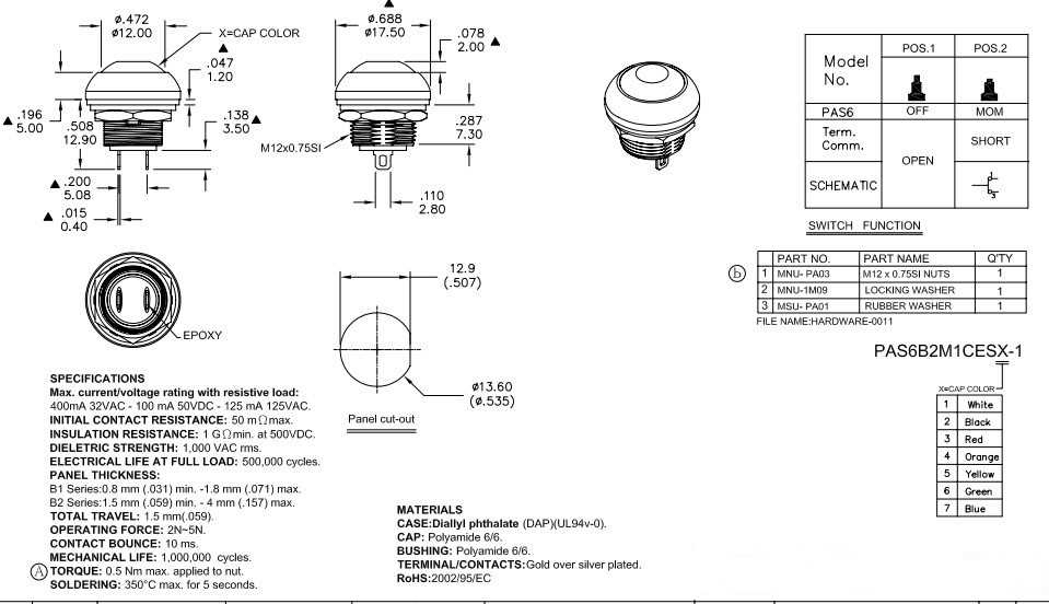 push-button-datasheet