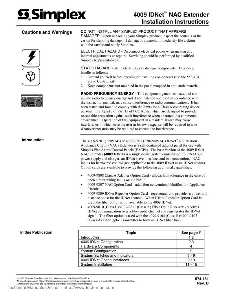 simplex-4009-datasheet