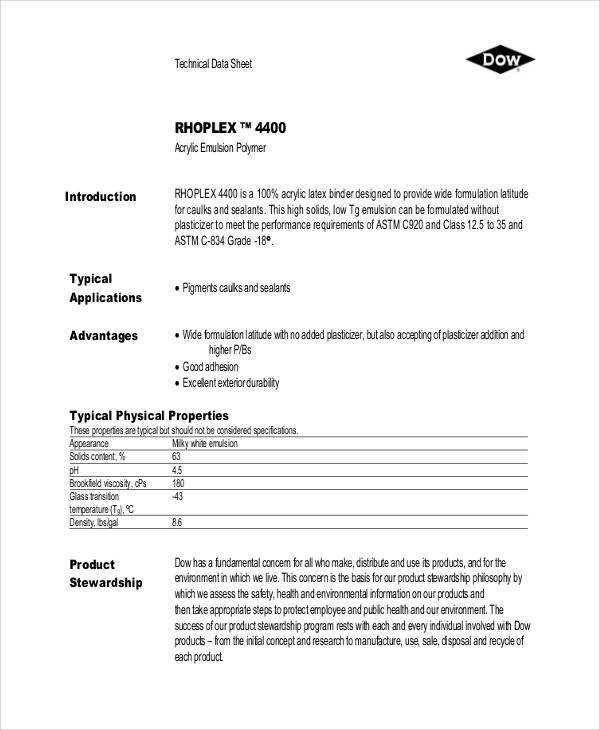 software-datasheet-template