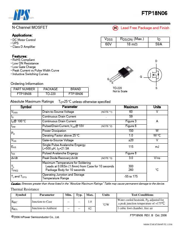 18n50-mosfet-datasheet