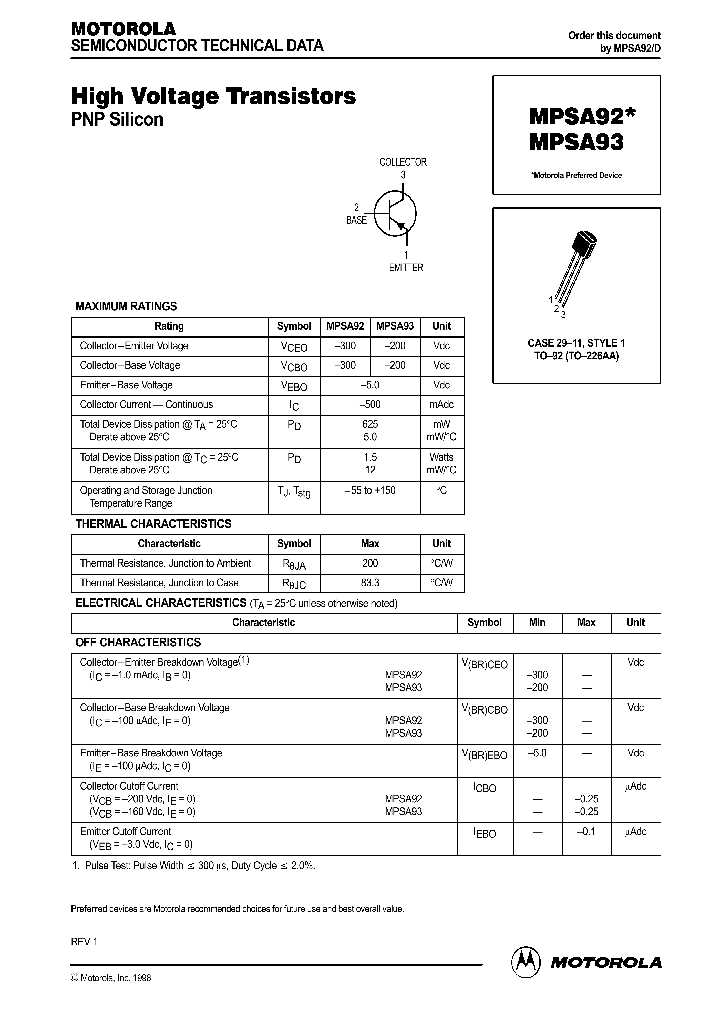 mpsa42-transistor-datasheet