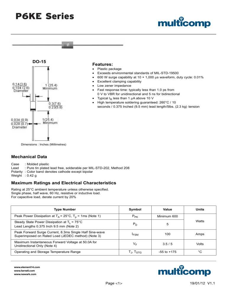 p6ke27ca-datasheet