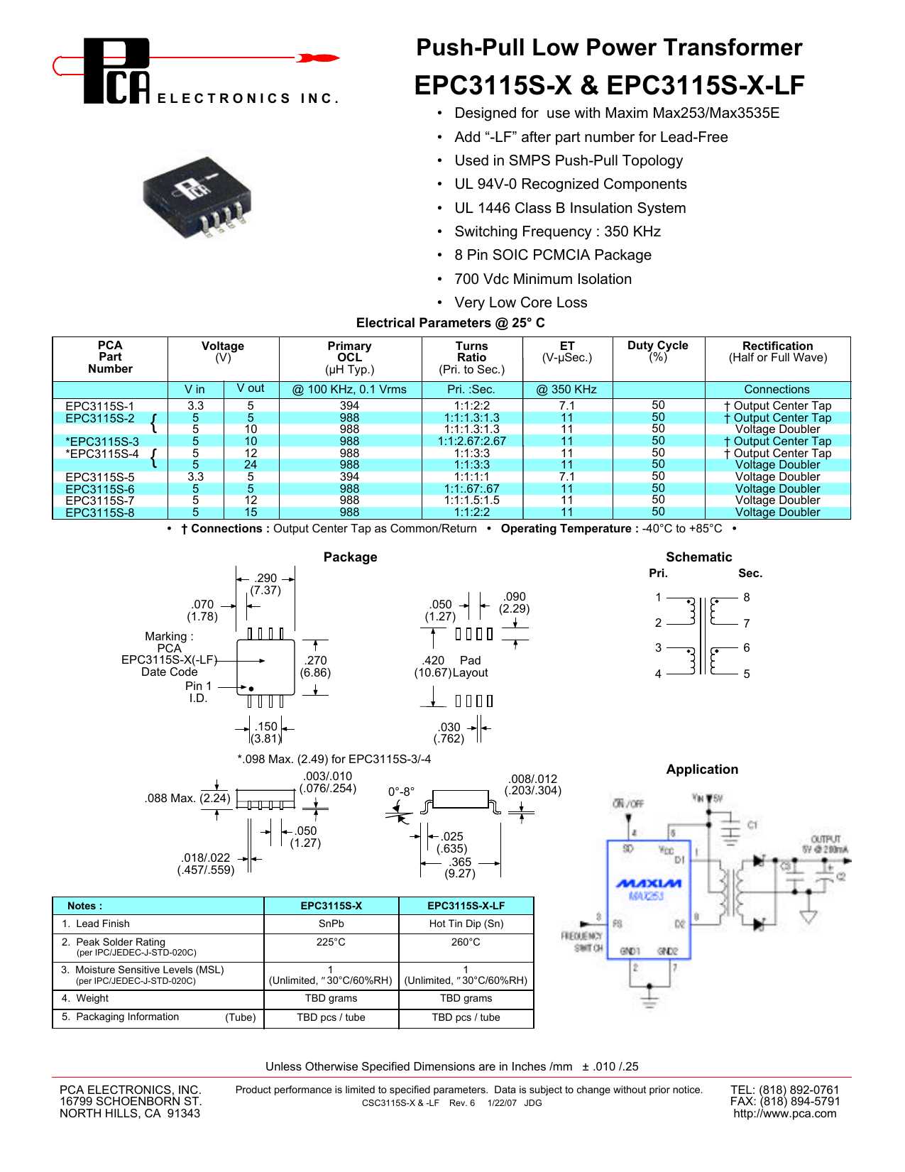 center-tapped-transformer-datasheet