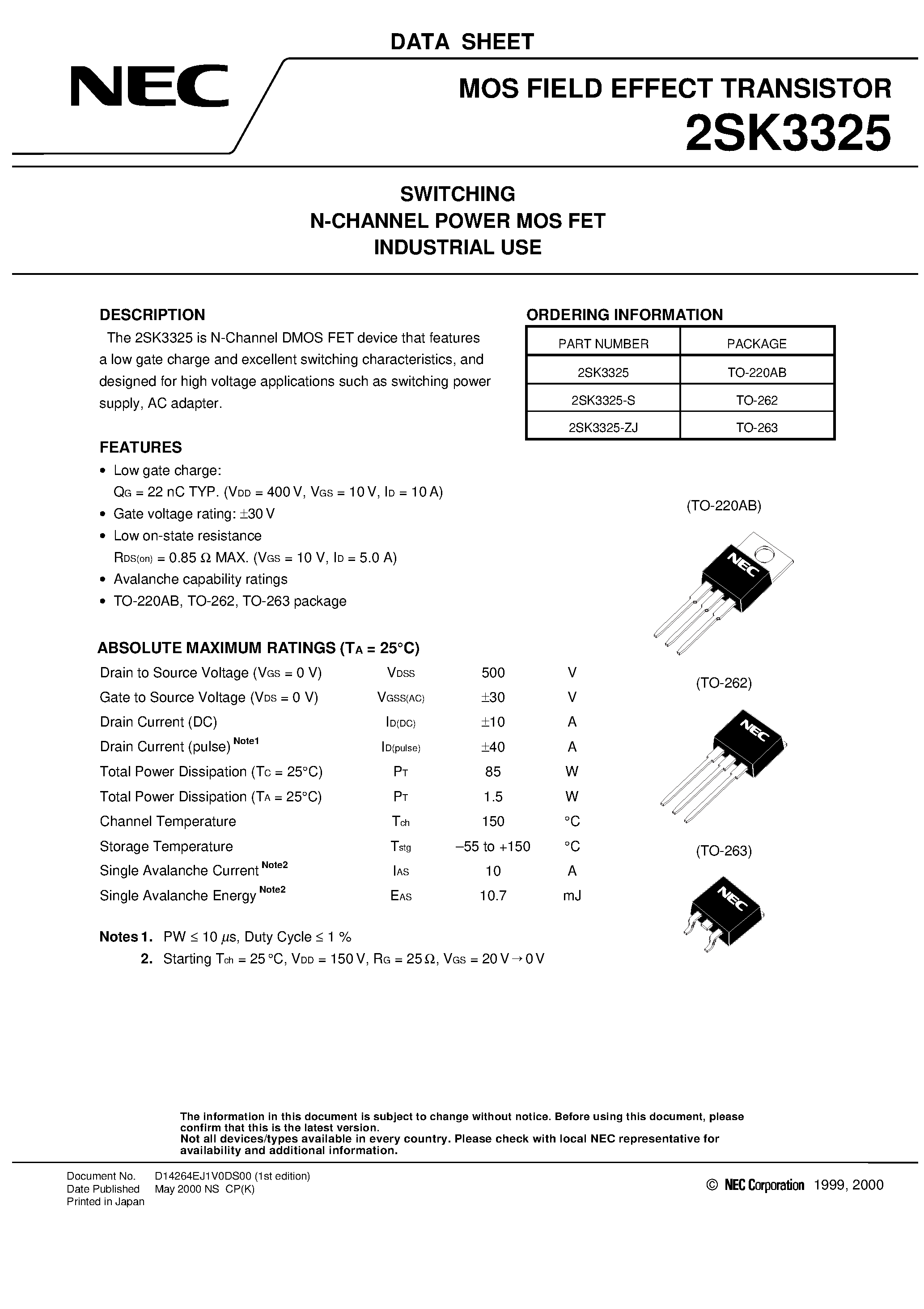 2sk2771-datasheet
