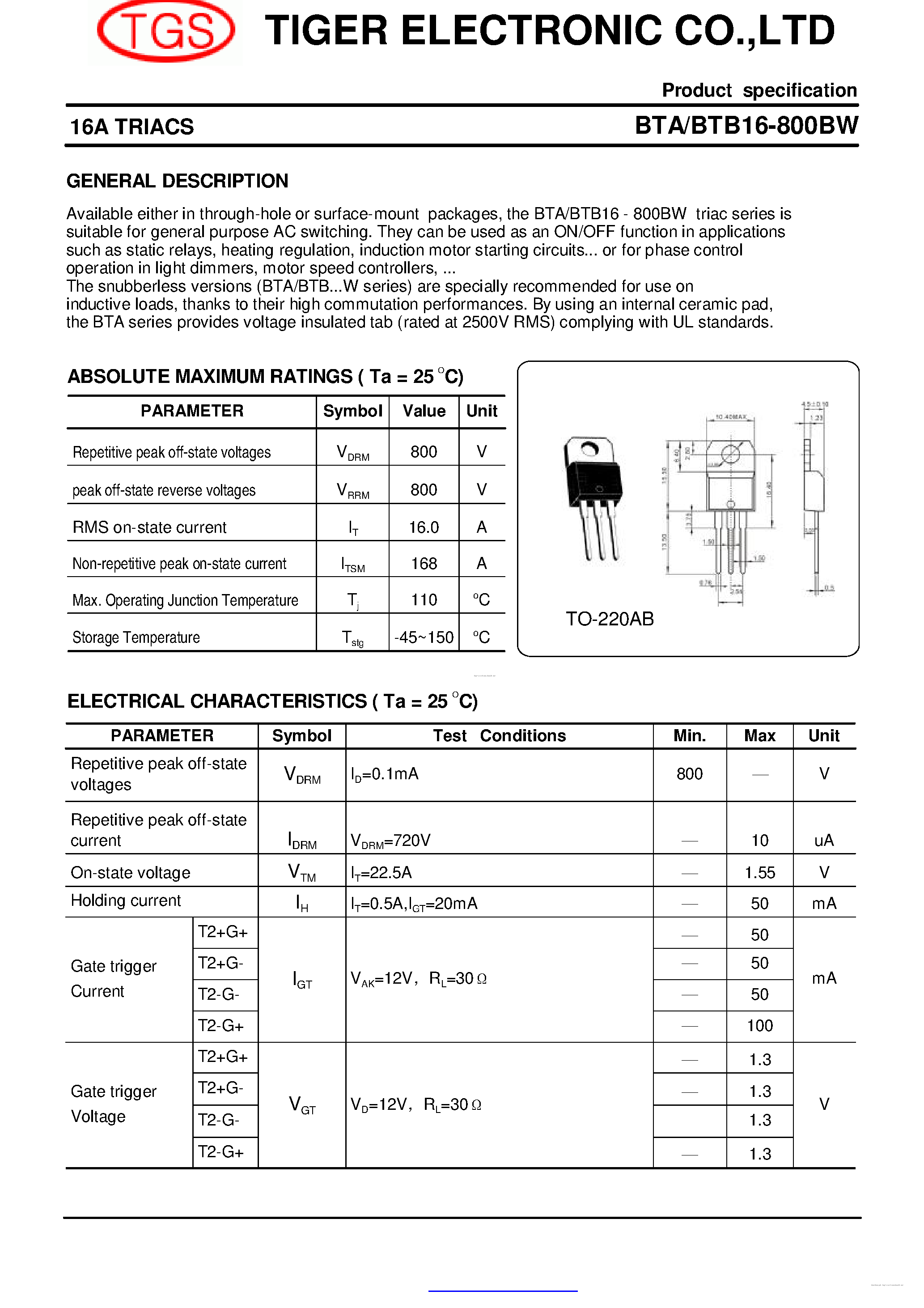 btb16-800-datasheet