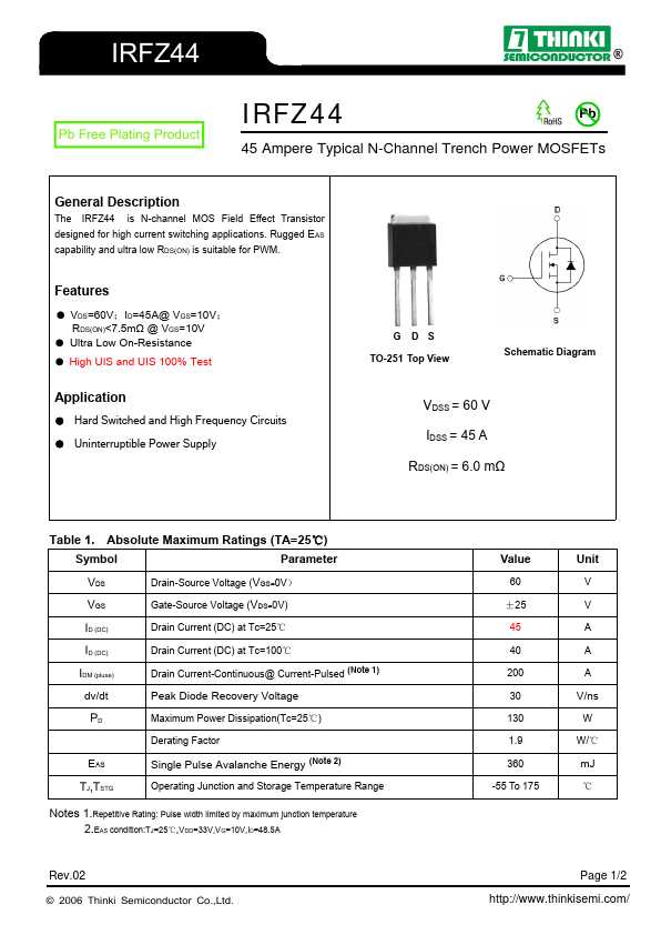 irfz44-datasheet