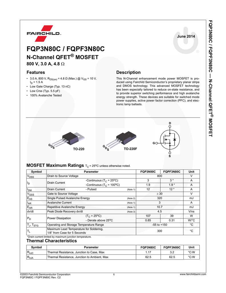 fairchild-mosfet-datasheet