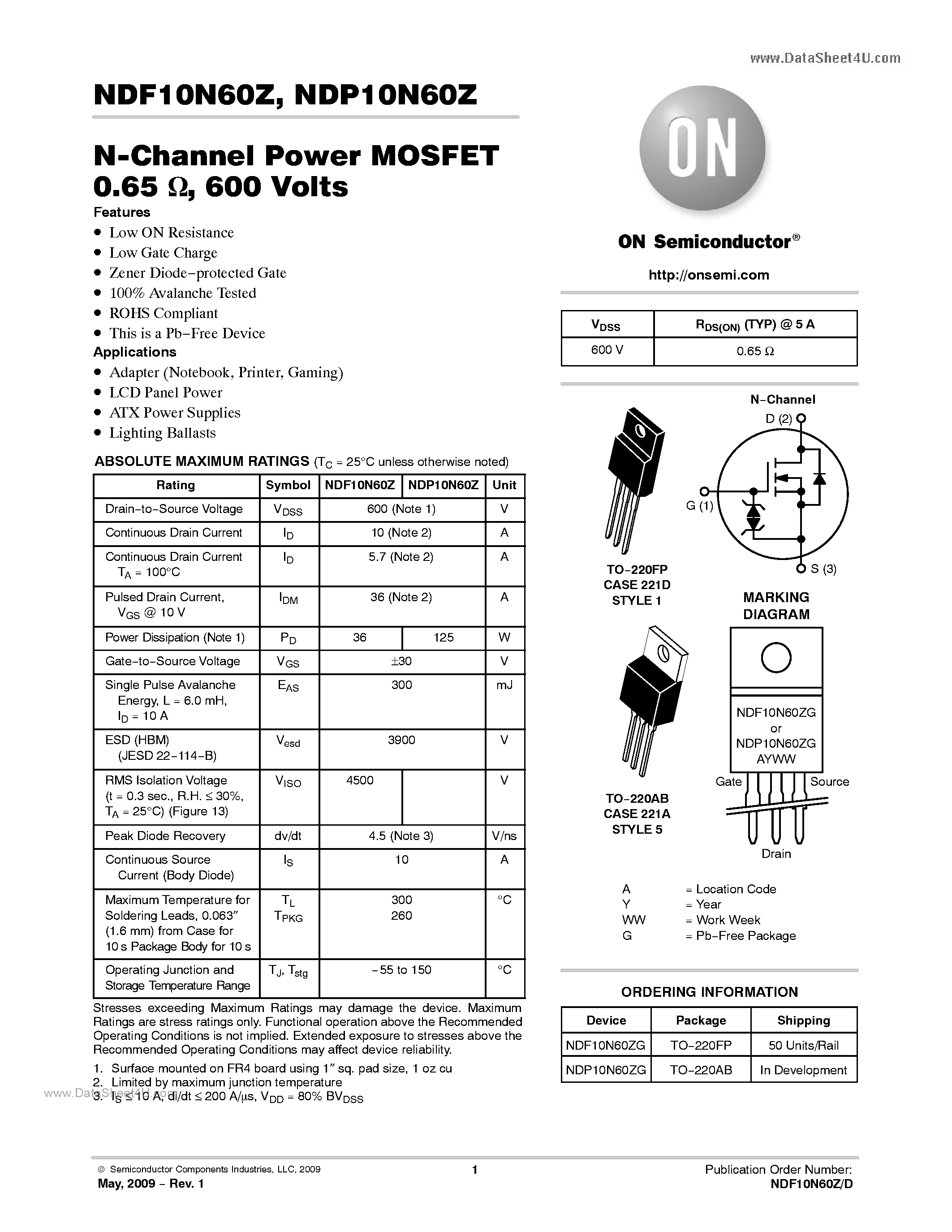 p20nm60fp-datasheet
