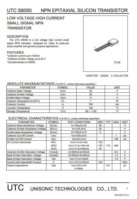 8050-transistor-datasheet