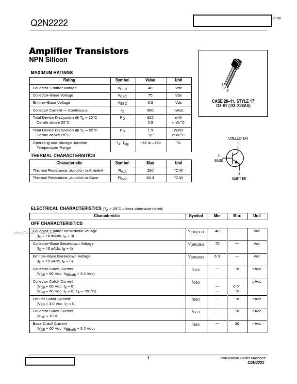 2n2222a-plastic-package-datasheet